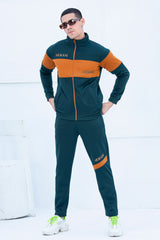 AX-Sterling Mock Neck Warm-UP Zinc-Orange Tracksuit