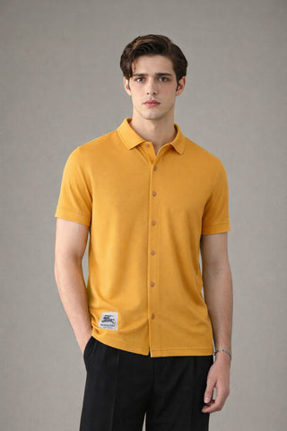 Premium Dry-Fit Full Button Polo – Yellow Edition