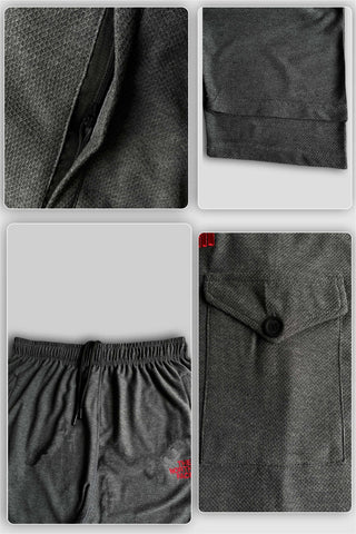 North FC Embroidered Logo Charcoal Grey Cotton PQ Black Short