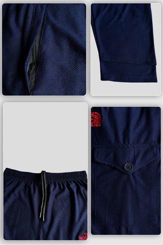 North FC Embroidered Logo Navy Blue Cotton PQ Short