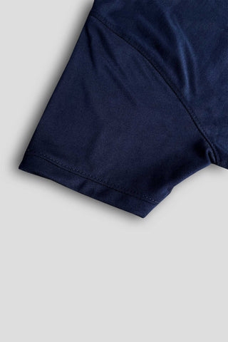 BURBARY Cotton Jersey Embroidered Logo Navy Blue Short Tracksuit