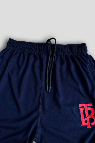 BURBARY Cotton Jersey Embroidered Logo Navy Blue Short Tracksuit