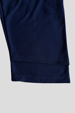 North FC Embroidered Logo Navy Blue Cotton PQ Short