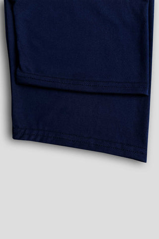 BURBARY Cotton Jersey Embroidered Logo Navy Blue Short Tracksuit