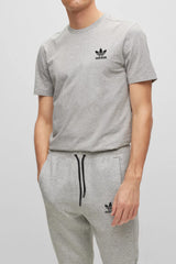 Adi Big Size Cotton-Jersey Embroidered Logo Grey Tracksuit