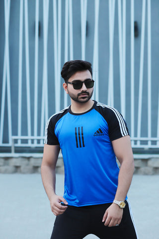 Adi-Branded Royal Blue Tracksuit