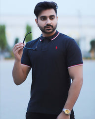 Imported Charcoal Grey EMB Logo Polo Shirt