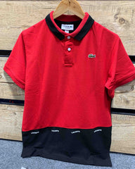 LC Branded Red-Black Embroidery Logo Polo Shirt