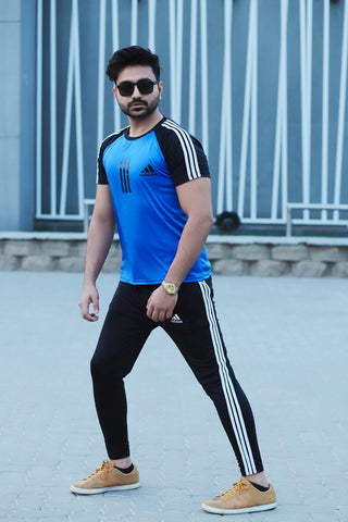 Adi-Branded Royal Blue Tracksuit