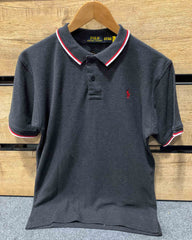 Imported Charcoal Grey EMB Logo Polo Shirt