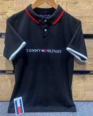 TH Imported Black EMB Logo Polo Shirt