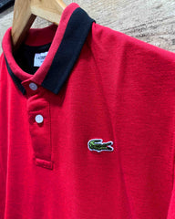 LC Branded Red-Black Embroidery Logo Polo Shirt