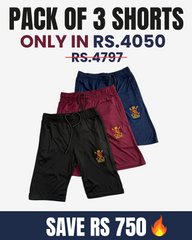 Pack Of 3 -Polo Embroidered Logo Cotton Jersey Shorts