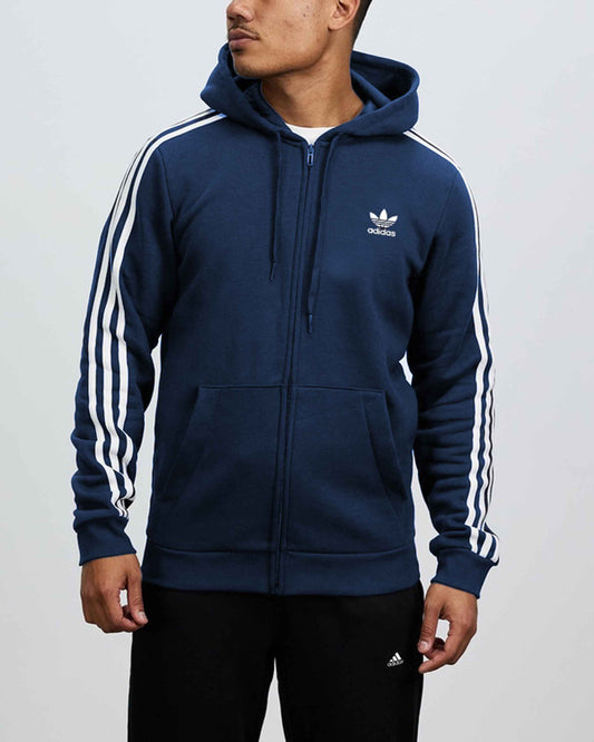 Adi 3-Stripes Micro Polyester Fleece Blue Hoodie