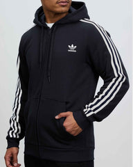 Adi 3-Stripes Micro Polyester Fleece Dark Grey Hoodie