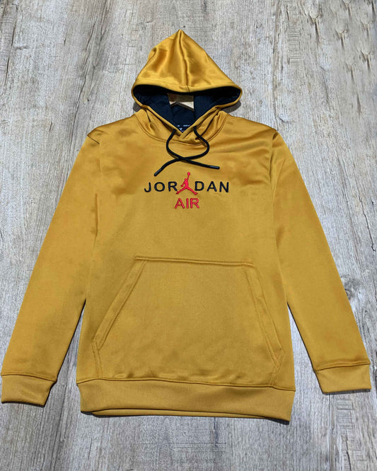 J-D Front Embroidery Logo Imported Mustard Hoodie