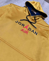 J-D Front Embroidery Logo Imported Mustard Hoodie