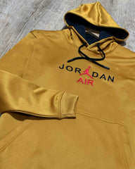 J-D Front Embroidery Logo Imported Mustard Hoodie