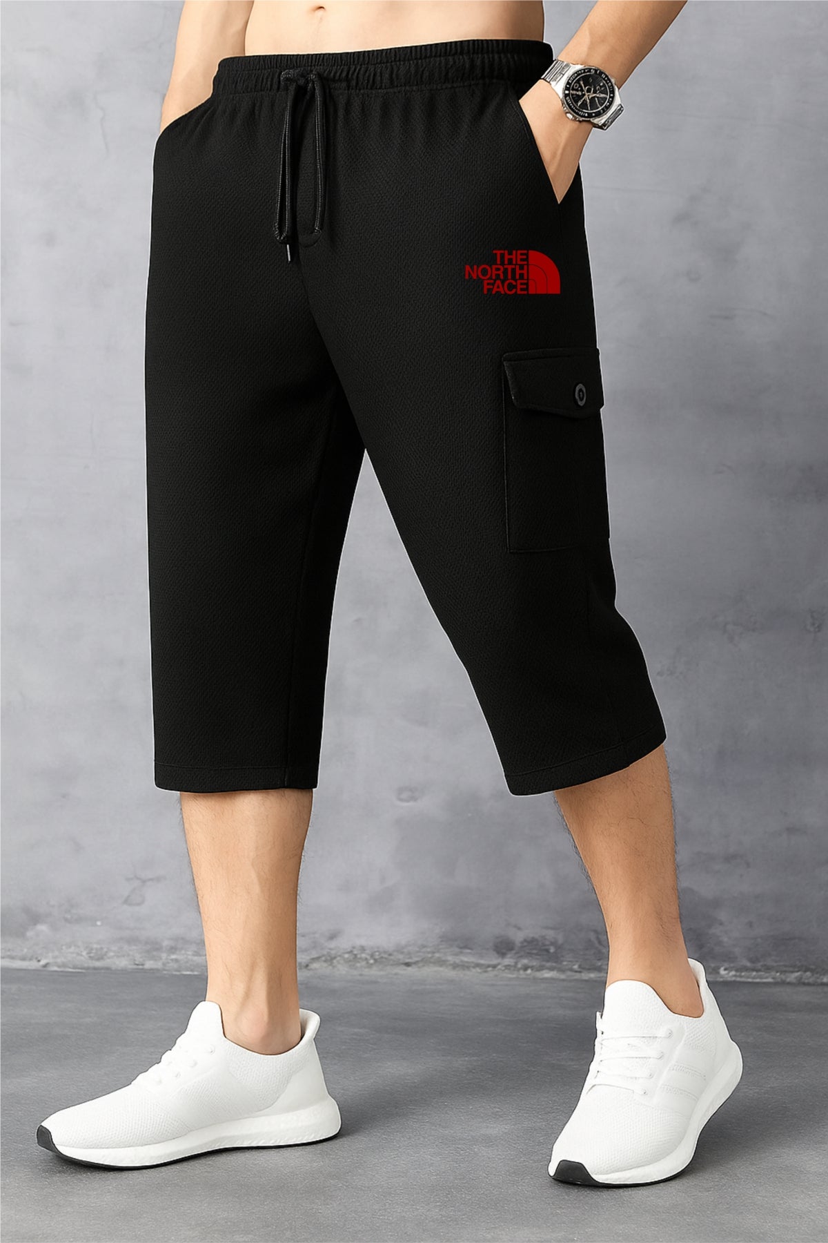 North FC Embroidered Logo Black Cotton PQ Black Short