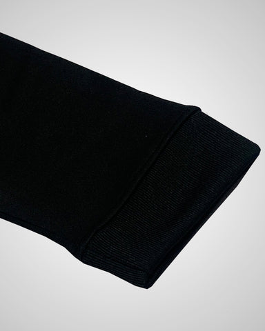 TH Graphic Letter Print Zipper Black Hoodie