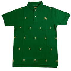 Burrberry Embroidered  Logos Green Polo Shirt