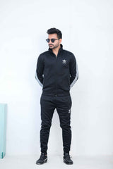 Adi-Sterling Mock Neck Warm-UP 3-Stripes Black Tracksuit