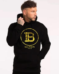 BAL Front Shinny Golden Logo Black  Hoodie