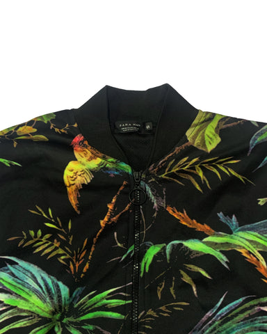 Zaara Man Front Floral Print Bomber Jacket