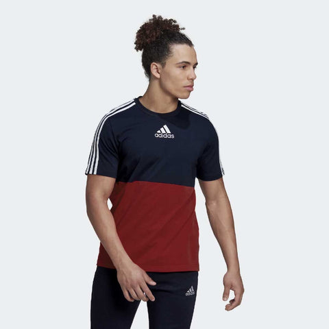 Dri-Fit Fabric in Tri-Stripe Style Contrasted Navy/Maroon Tracksuit