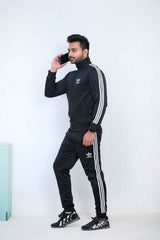 Adi-Sterling Mock Neck Warm-UP 3-Stripes Black Tracksuit