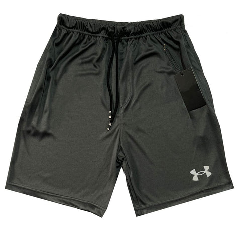 Men Dri-Fit UA Charcoal Grey Reflector Logo 2-Quarter Short