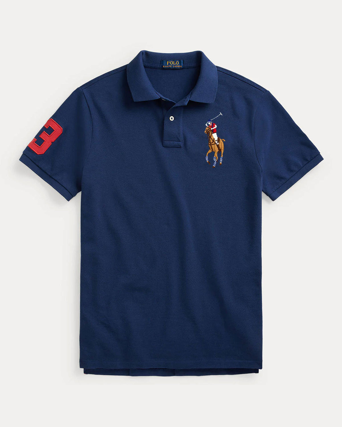 Branded Navy Blue Polo T-Shirt Pique Fabric