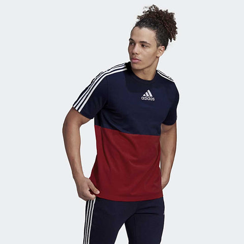 Dri-Fit Fabric in Tri-Stripe Style Contrasted Navy/Maroon Tracksuit