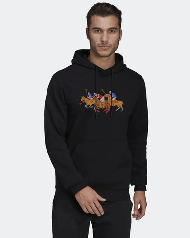 RL  High Density Embroidered Logo Black Terrific Hoodie
