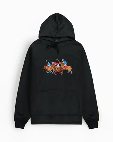 RL  High Density Embroidered Logo Black Terrific Hoodie
