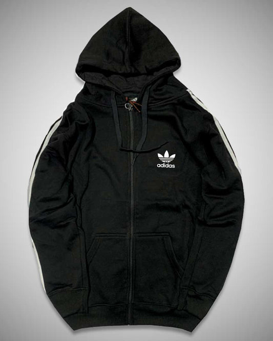 3 Side Stripes Black Hoodie