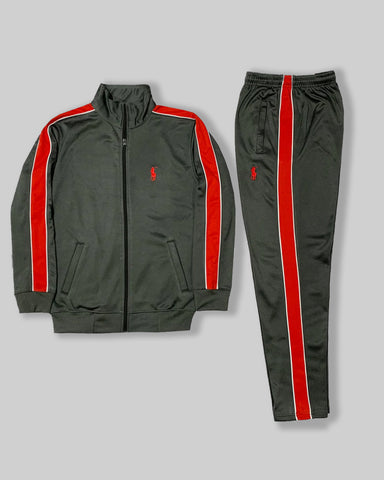 Poolo Synthetic side panel Dark Grey Tracksuit