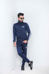 Adi-Sterling Mock Neck Warm-UP 3-Stripes Blue Tracksuit