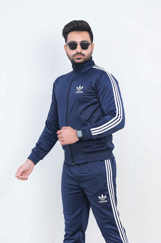 Only 3.4XL Adi Sterling Mock Neck Warm-UP 3-Stripes  Tracksuit