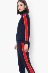 Poolo Women Synthetic side panel Blue Tracksuit