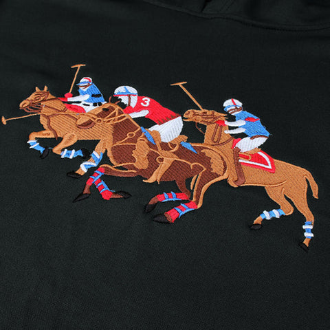 RL  High Density Embroidered Logo Black Terrific Hoodie